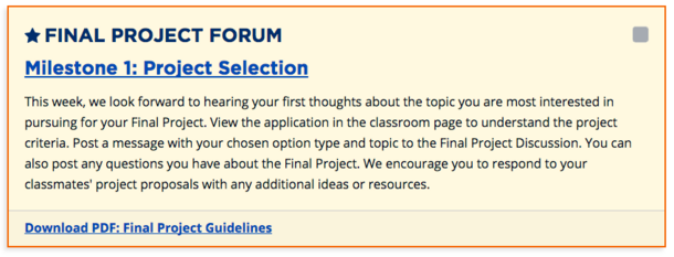 final project discussion forum