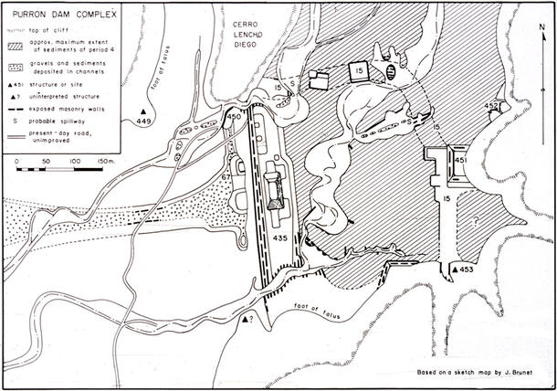 A plan of the Purron Dam Complex.