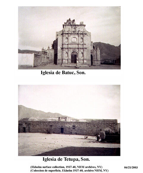 Archival images of churches in Batuc and Tetupa, in Sonora, Mexico, taken in the 1930s.