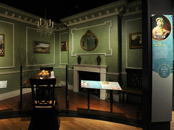 Model of Jane Austen's room, in the global kitchens temporary exhibit
