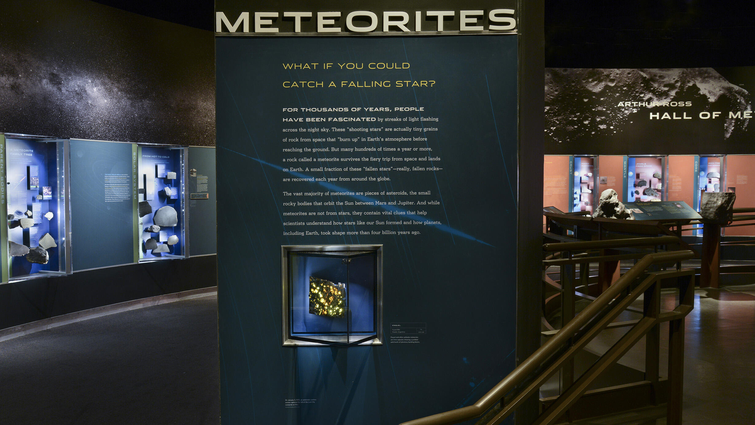 Hall of Meteorites with introductory panel