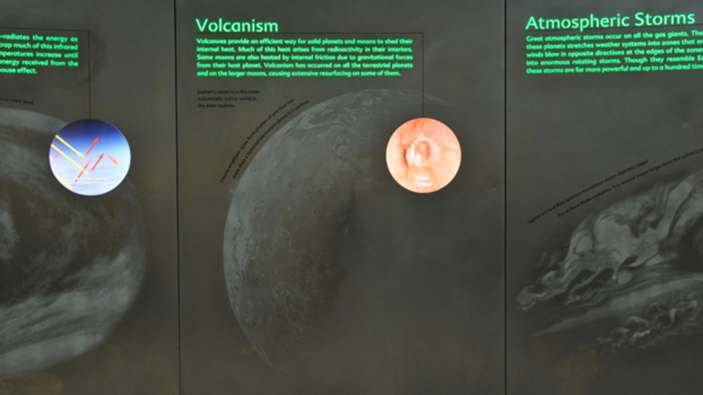 An exhibition hall, an explanation panel about volcanism.