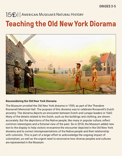 Text reads Teaching the Old New York Diorama Grades 3-5" accompanied by image of the diorama.