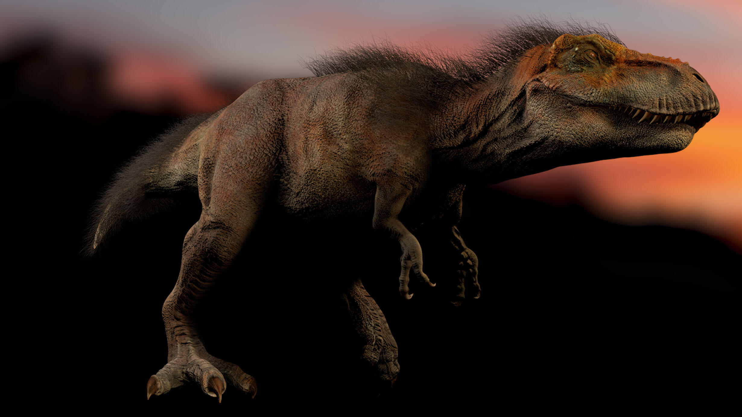 Digital animation of adult Tyrannosaurus rex. 