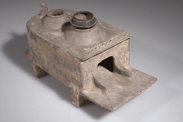 Miniature pottery decorated stove