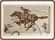stamp with Pony Express design