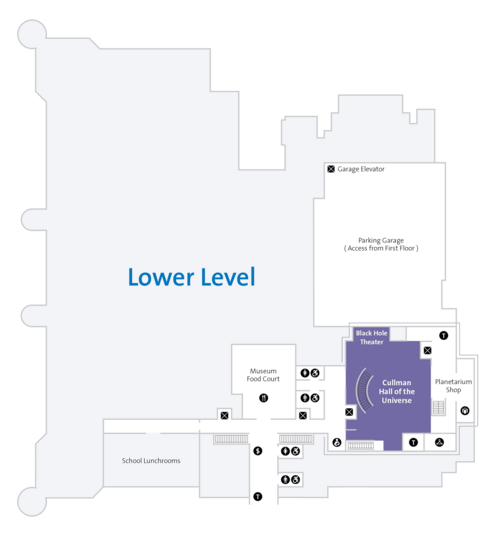 Map of the lower level of the American Museum of Natural History