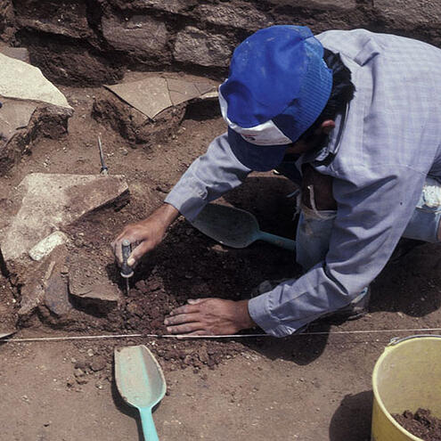 Archaeologist in the field