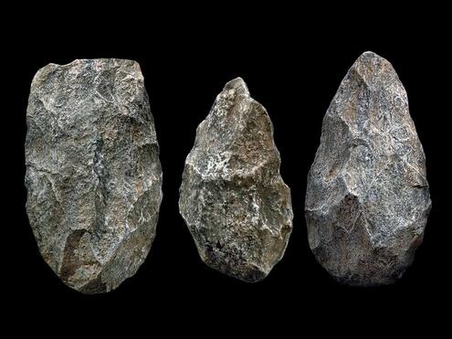 early humans shaped stone tools