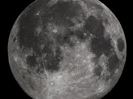 Full moon on black background