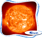 The Sun photographed as a fiery orb of mottled bright color.