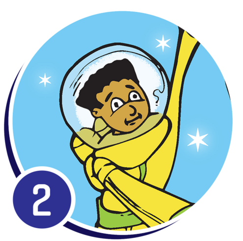 boy in spacesuit with arms outstretched