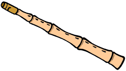 Cartoon of a simple flute. 