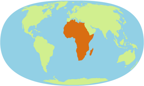 world map with Africa highlighted