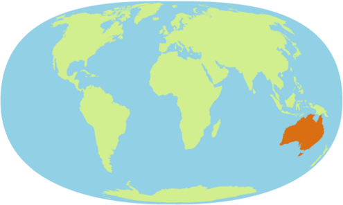 world map with Australia highlighted
