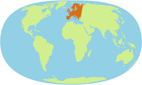 world map with Europe highlighted
