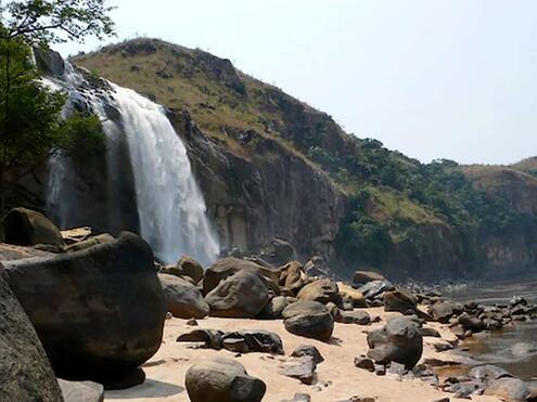 Waterfall from another river into the Congo