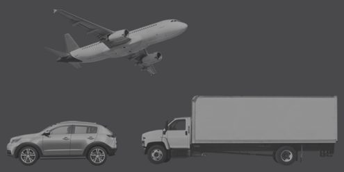 a car, truck and airplane