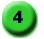 A graphic of a spherical shape, with blurred margins, containing the number 4.