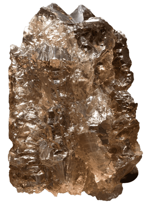 Shiny, jagged, brownish mineral
