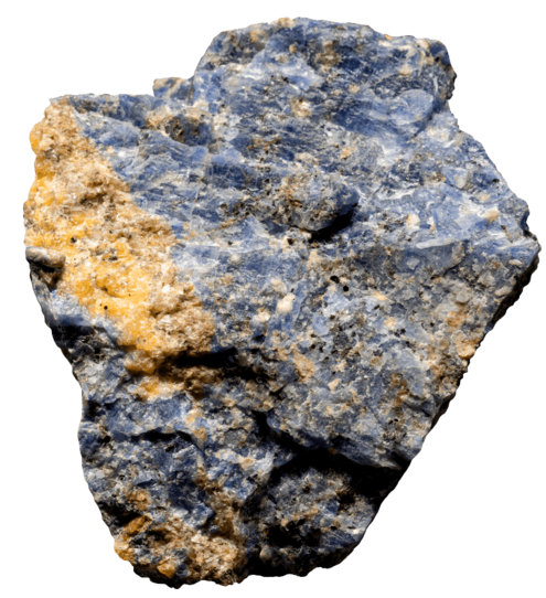 blue and tan layered mineral