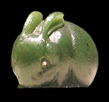 carved jade bunny figurine