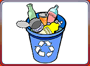 drawing of full recycling bin