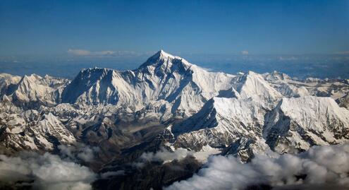 Aerial image of Mount Everest