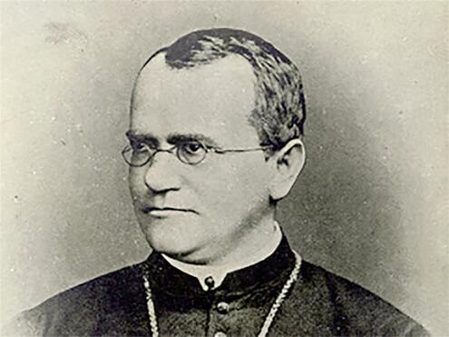 black and white photograph of Gregor Mendel