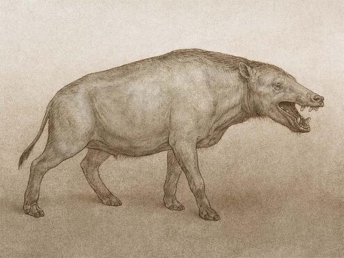 illustration of extinct mammal