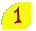 The number 1 written inside a brighty colored, leaf shape.