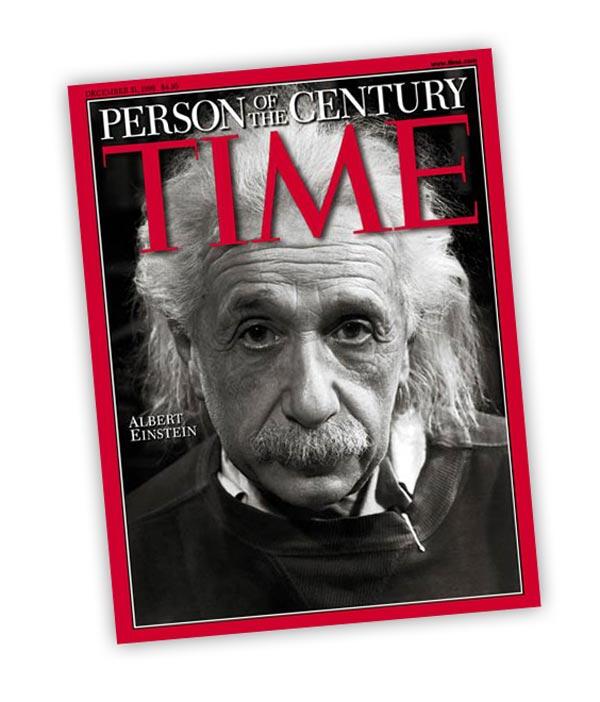 Einstein on the cover of Time magazine. 