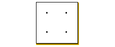 a square box with four dots inside