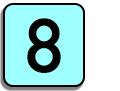 Graphic of number 8 in a brightly colored rectangle.