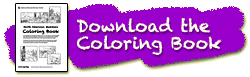 Text reading "Download the Coloring Book" against colorful background, beside illustration of the Coloring Book cover.