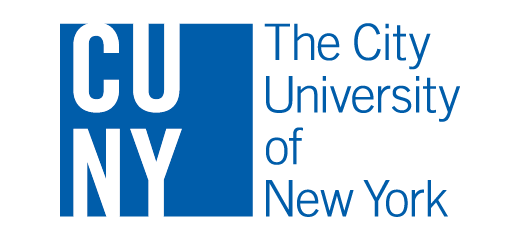 Logo for The City University of New York with letters "CUNY" stacked inside of a brightly colored square.