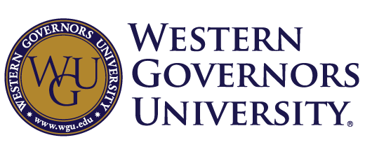Logo for Western Governors University with a circular logo with overlapping letters "WGU" inside and full text in a circle around the center.