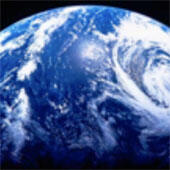 An image of Earth as seen from outer space.