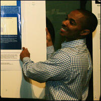 Leo Douglas with Poster