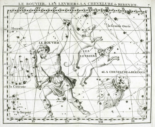 Chart from Flamsteed's Atlas showing Bootes