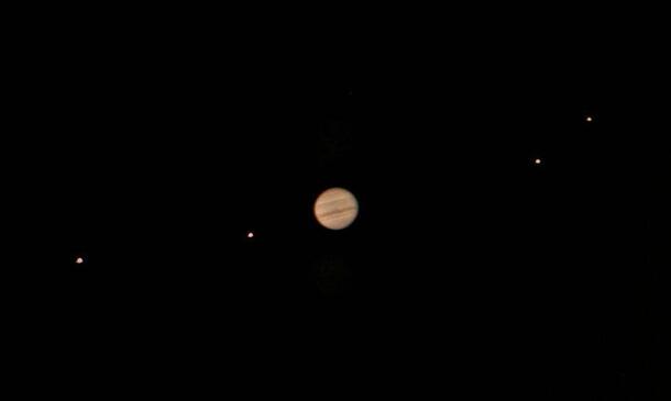 Jupiter and Moons Through Small Telescope