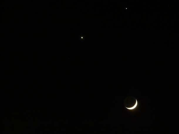 Moon, Venus, and Jupiter in Conjunction