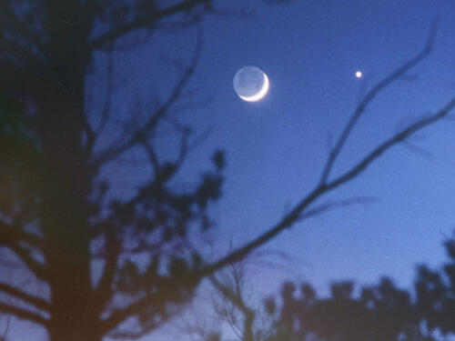 Venus and Moon with Earthshine