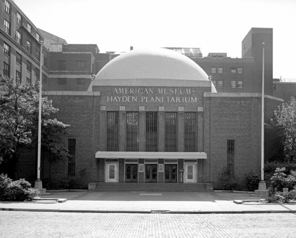 Entrance of the Hayden Planetarium, 1958.
