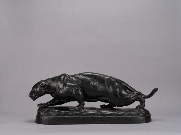 Bronze sculpture of a jaguar, Eli Harvey, 1899