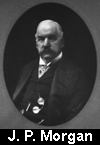 A black and white photograph of J.P. Morgan in a waistcoat, tie, and coat.