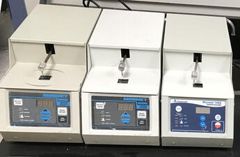 Three Minimet polishing devices for rock samples