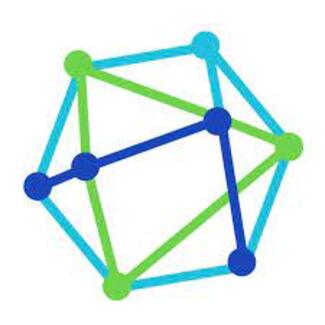 Multicolored, three dimensional hexagonal shape.