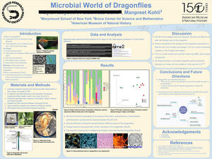 Research poster titled "Microbial World of Dragonflies." 
