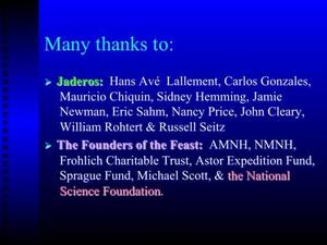 A slide titled "Many thanks to" with text listing supportive individuals and institutions.
